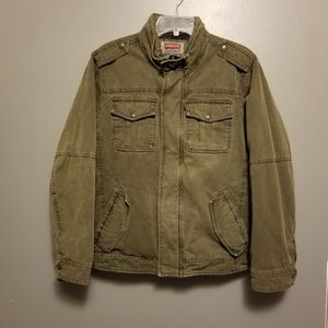 Levi's sherpa lined army green heavy coat size small